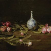 Jacqueline Kamin Peonies With Dragon Vase