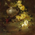 Jacqueline Kamin Silver Urn With Yellow Roses