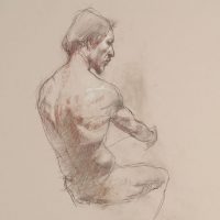 Sherrie McGraw Jan Leaning Back Gallery Drawing