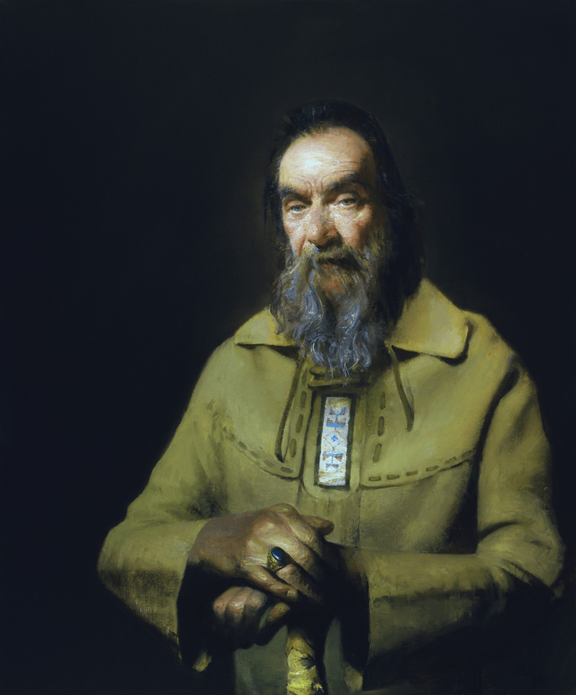 mountain man oil painting